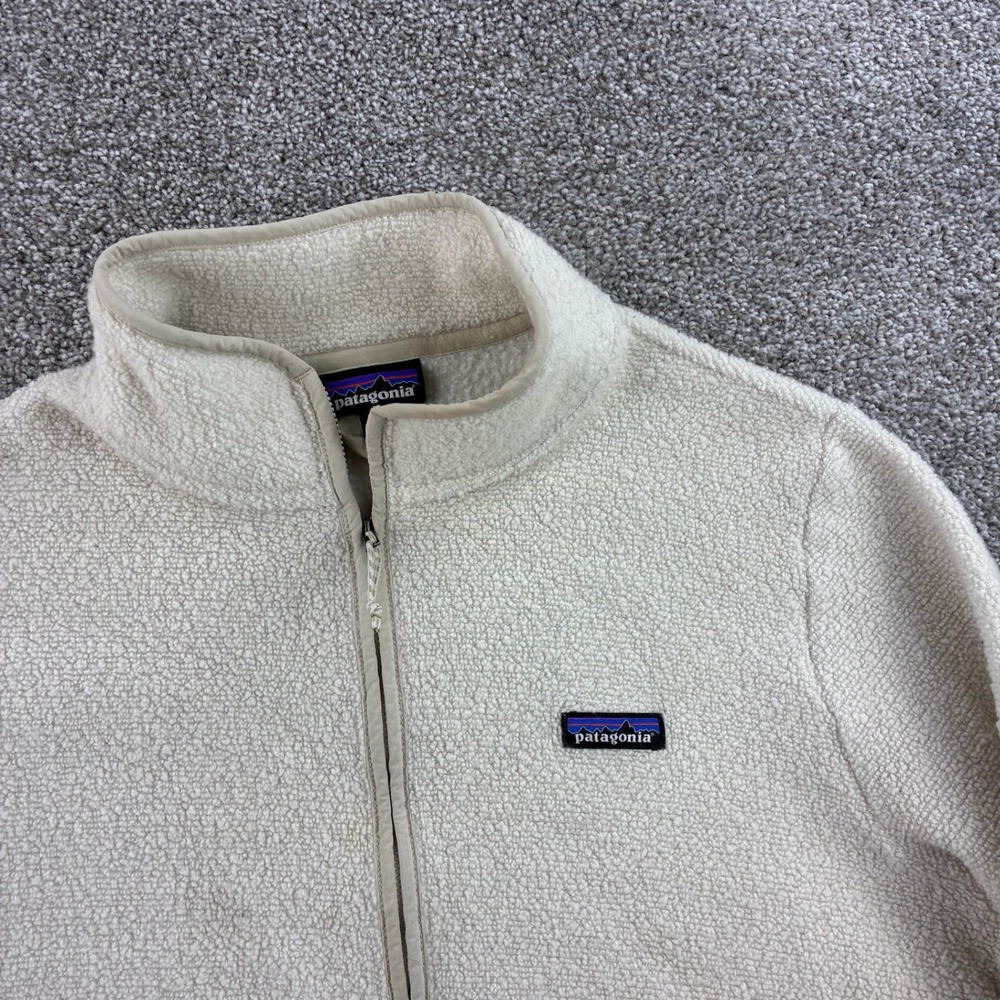 Patagonia Reclaimed Fleece Pullover Women's XL White Tan Wool Blend 22935 - Picture 2 of 6
